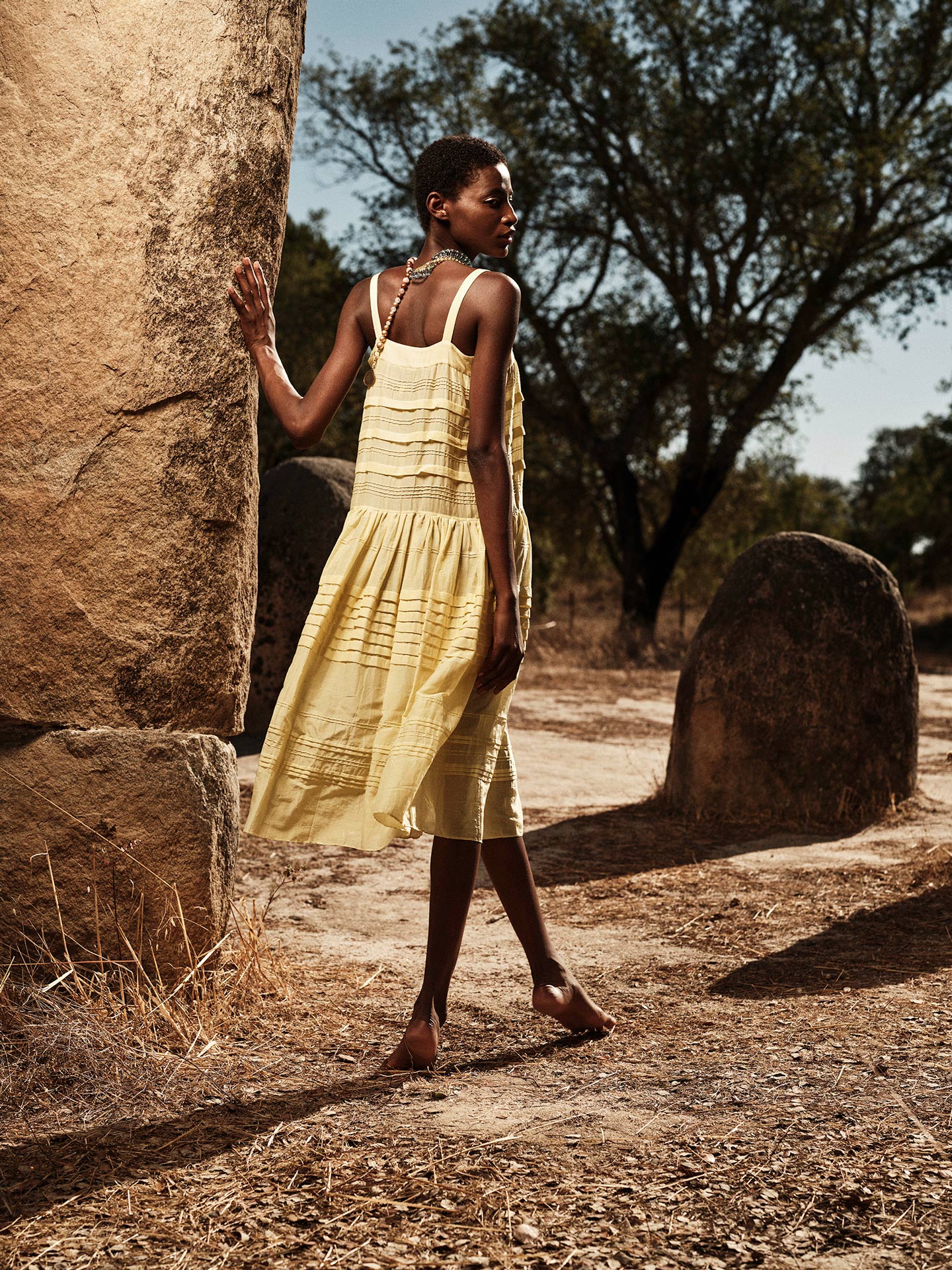 Photography by Stephanie Gautronneau - Zafiria Optical Pleats Lemon dress by Thierry Colson