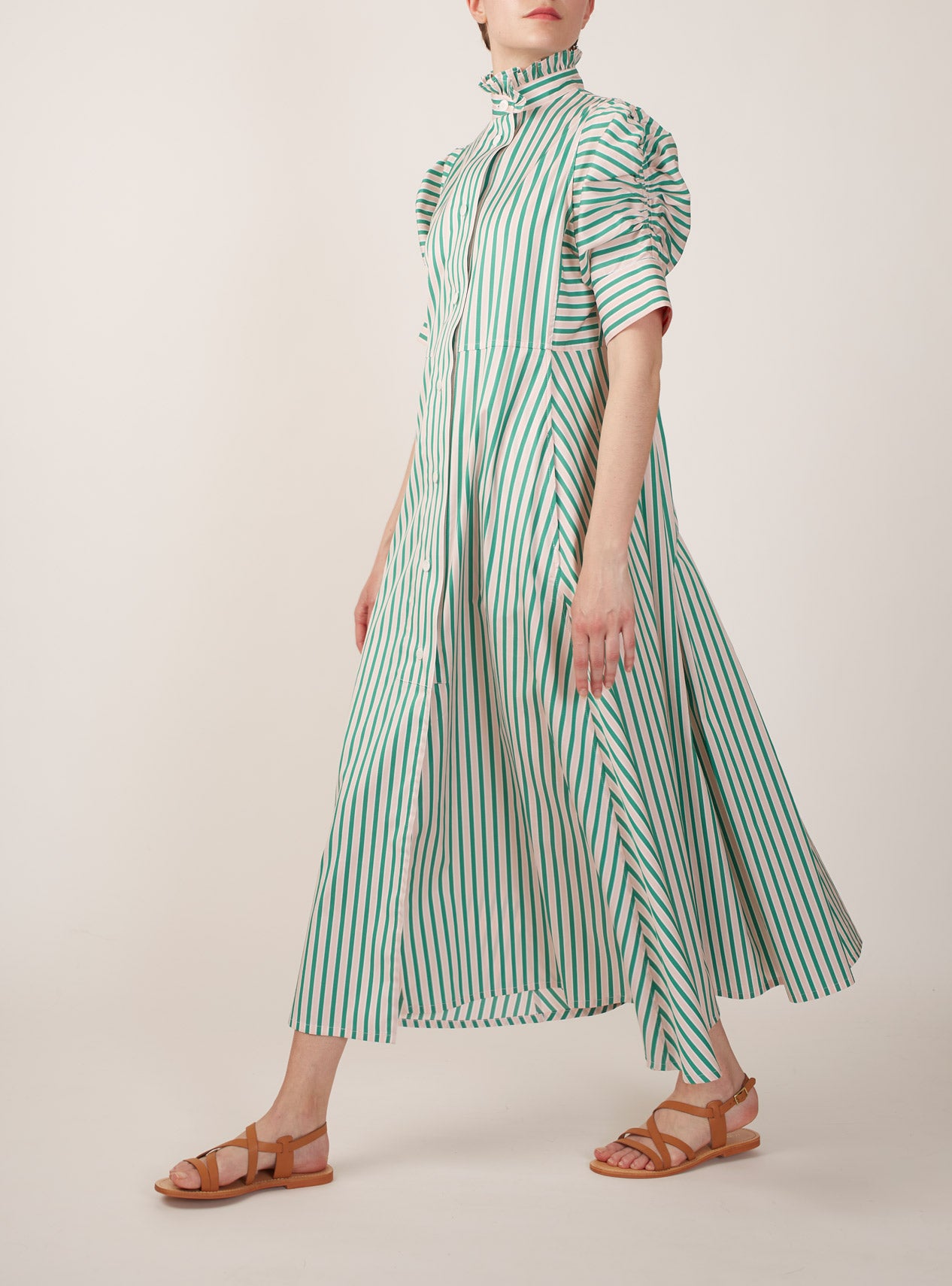 Venetia Mayfair Green/Salmon/White Dress by Thierry Colson, the perfect dress for summer