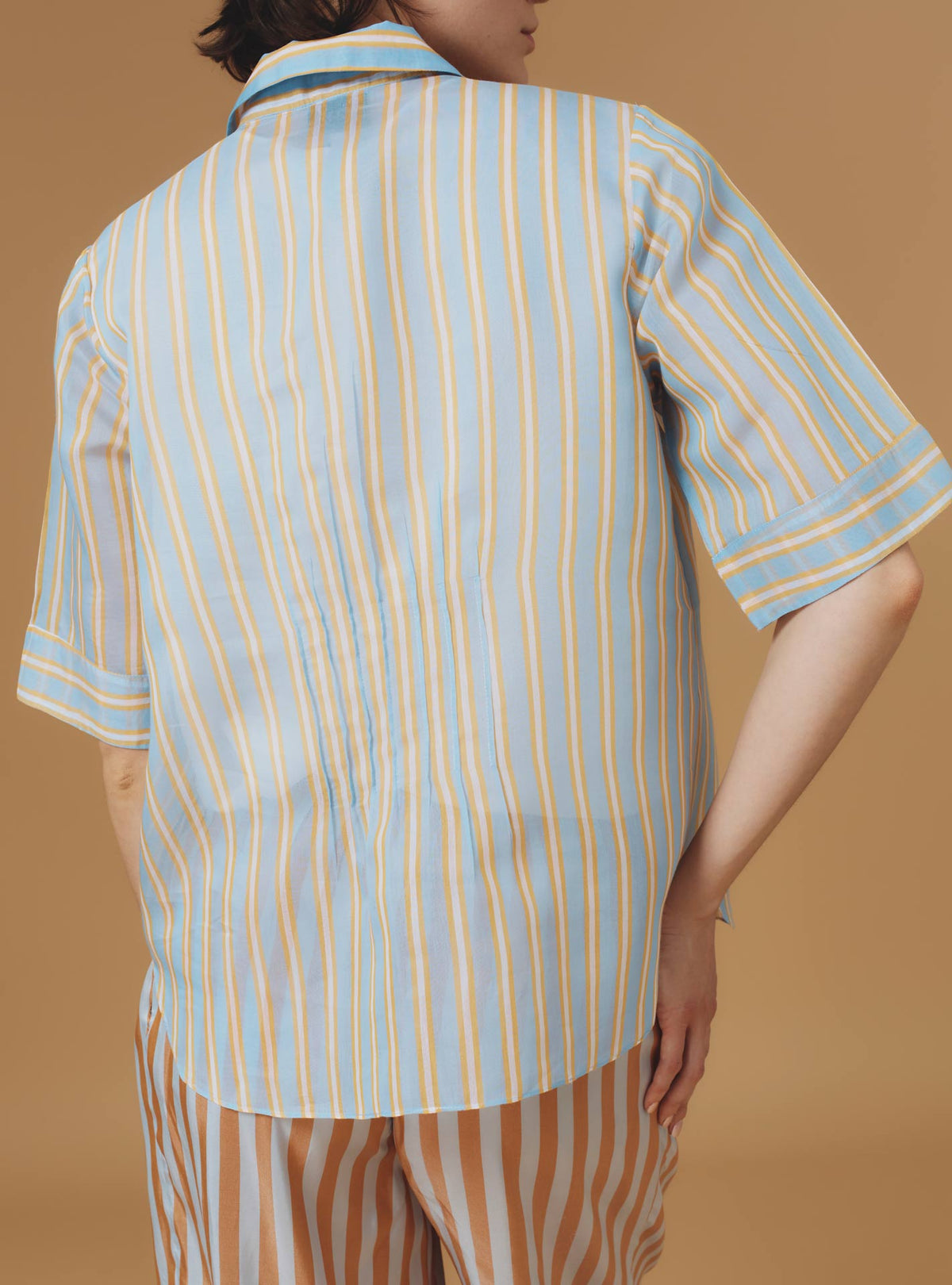 Zouk Shirt - Berlingot Stripes - Heaven Blue / Corn