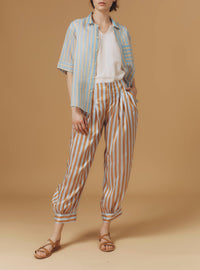 Zouk Shirt - Berlingot Stripes - Heaven Blue / Corn