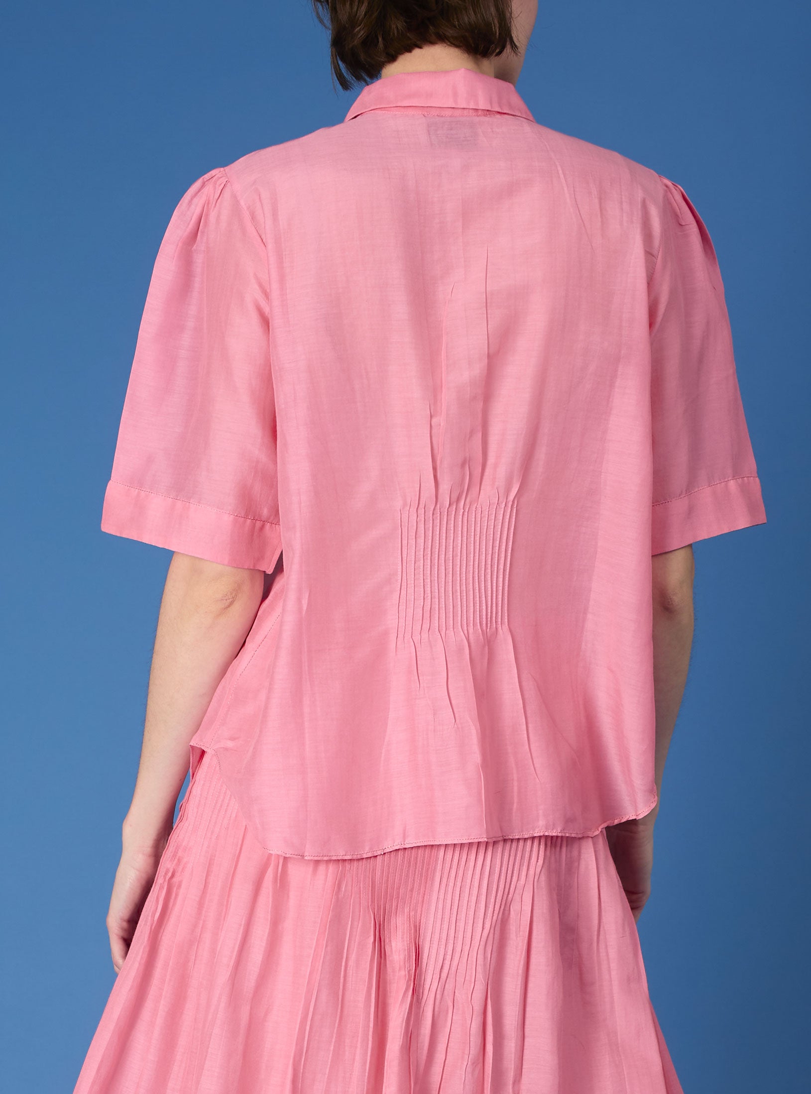 Back view Betty Candy Pink Shirt by Thierry Colson