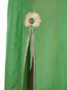 Botton detail view Betty Veridian Green long Dress for summer by Thierry Colson