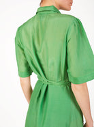 Back view Betty Veridian Green long Dress for summer by Thierry Colson