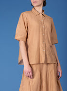Front view Betty Sand Rose Shirt by Thierry Colson