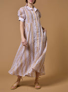 Front view - Venetia Mustard Dress - Liselund Print - Thierry Colson