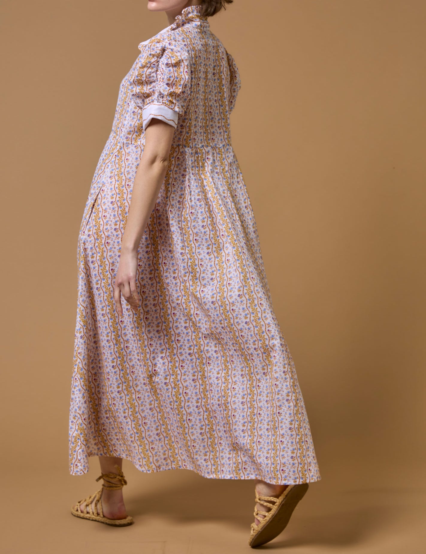Back view - Venetia Mustard Dress - Liselund Print - Thierry Colson