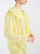 Side view Dauphine Sweet Lemon blouse by Thierry Colson