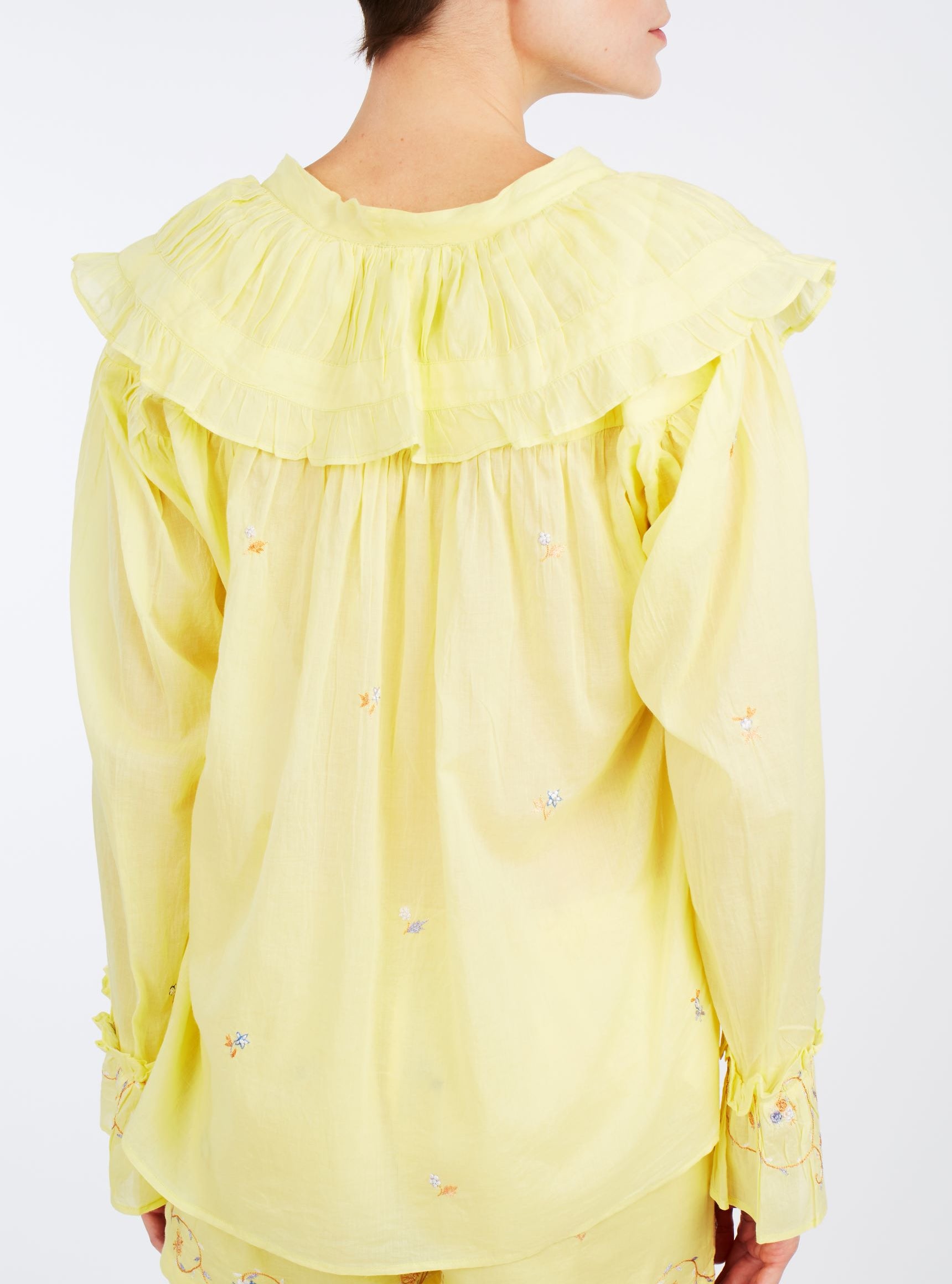Back view Dauphine Sweet Lemon blouse by Thierry Colson