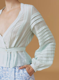 Zoran Blouse - Optical Pleats - Mint