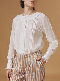 Front view of Zulaika Boutis Off White Blouse by Thierry Colson