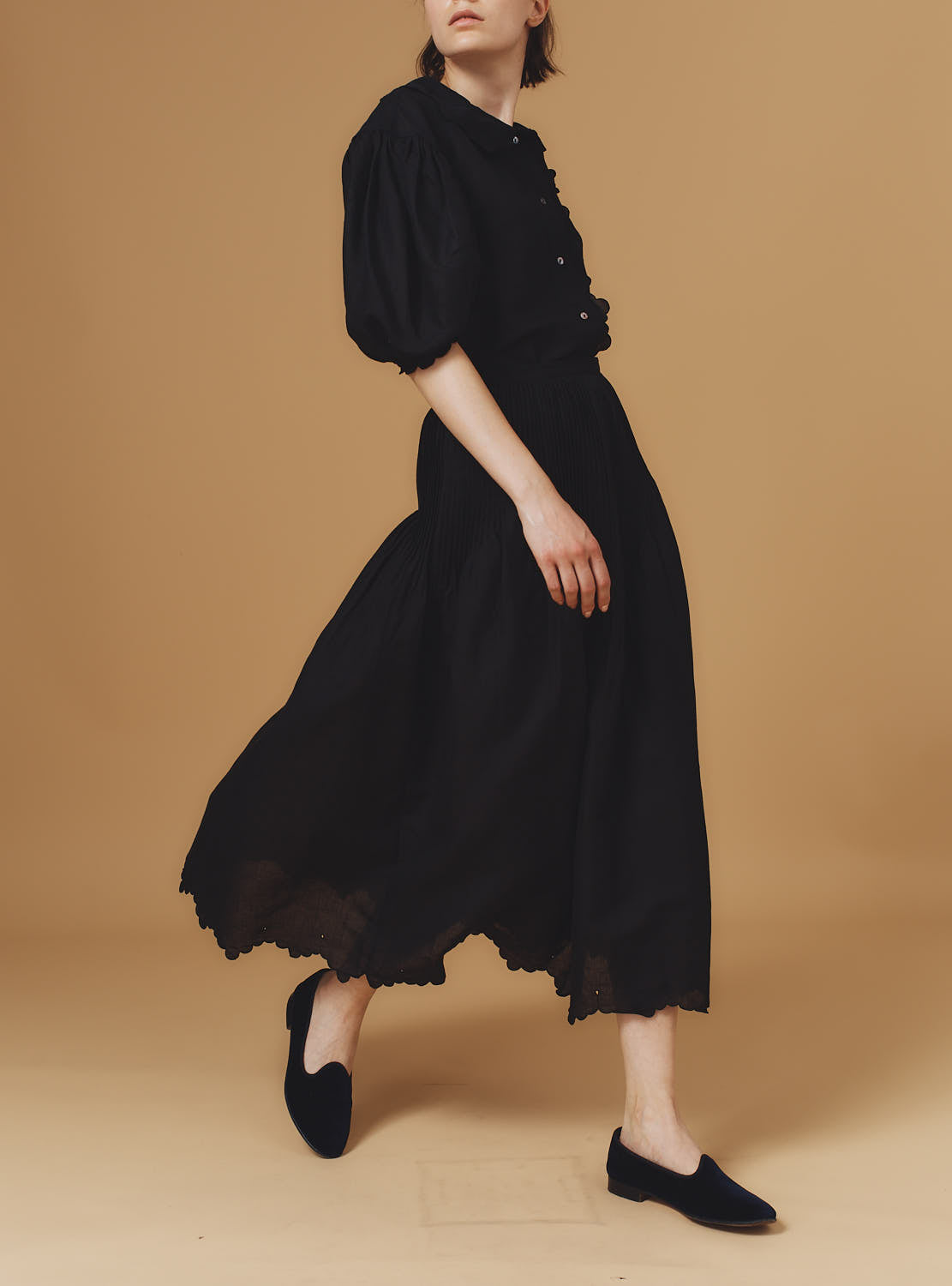 Verde Skirt - Barocco Scallops - Black