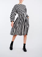 Front view Jane Black & White Cotton Dress by Thierry Colson