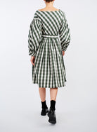 Back view Jane Green & White cotton Dress by Thierry Colson