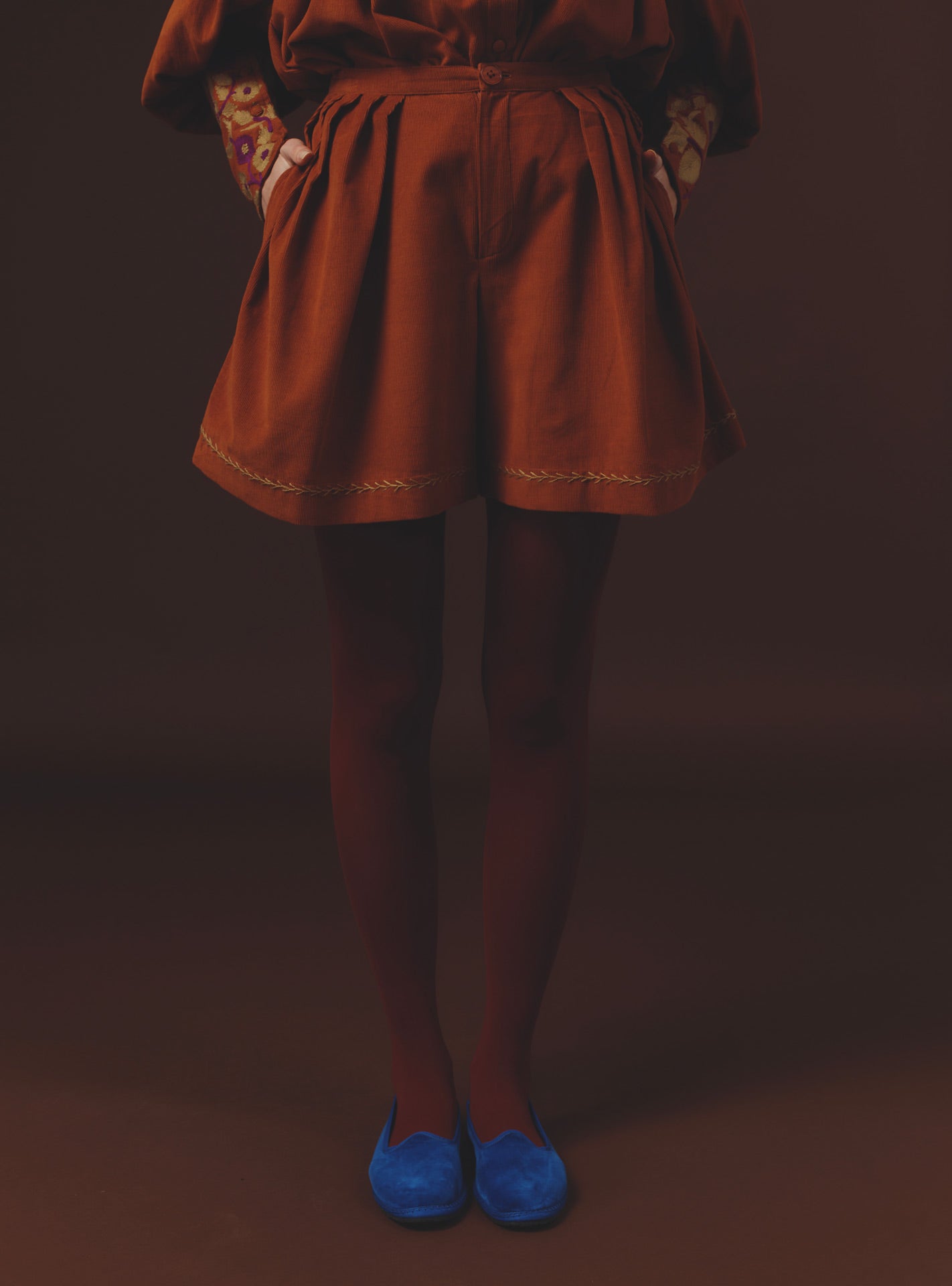 Front view - Kenya Burnt Orange Short by Thierry Colson