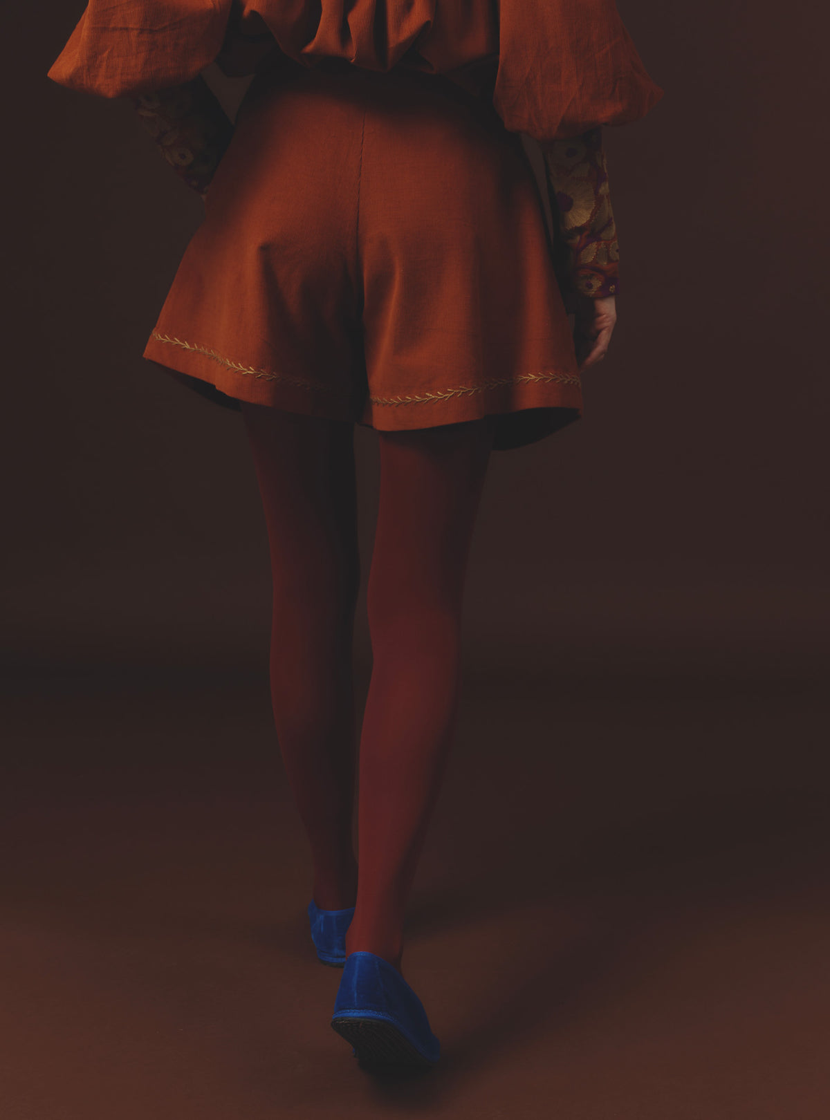 Back view Kenya Burnt Orange Short by Thierry Colson