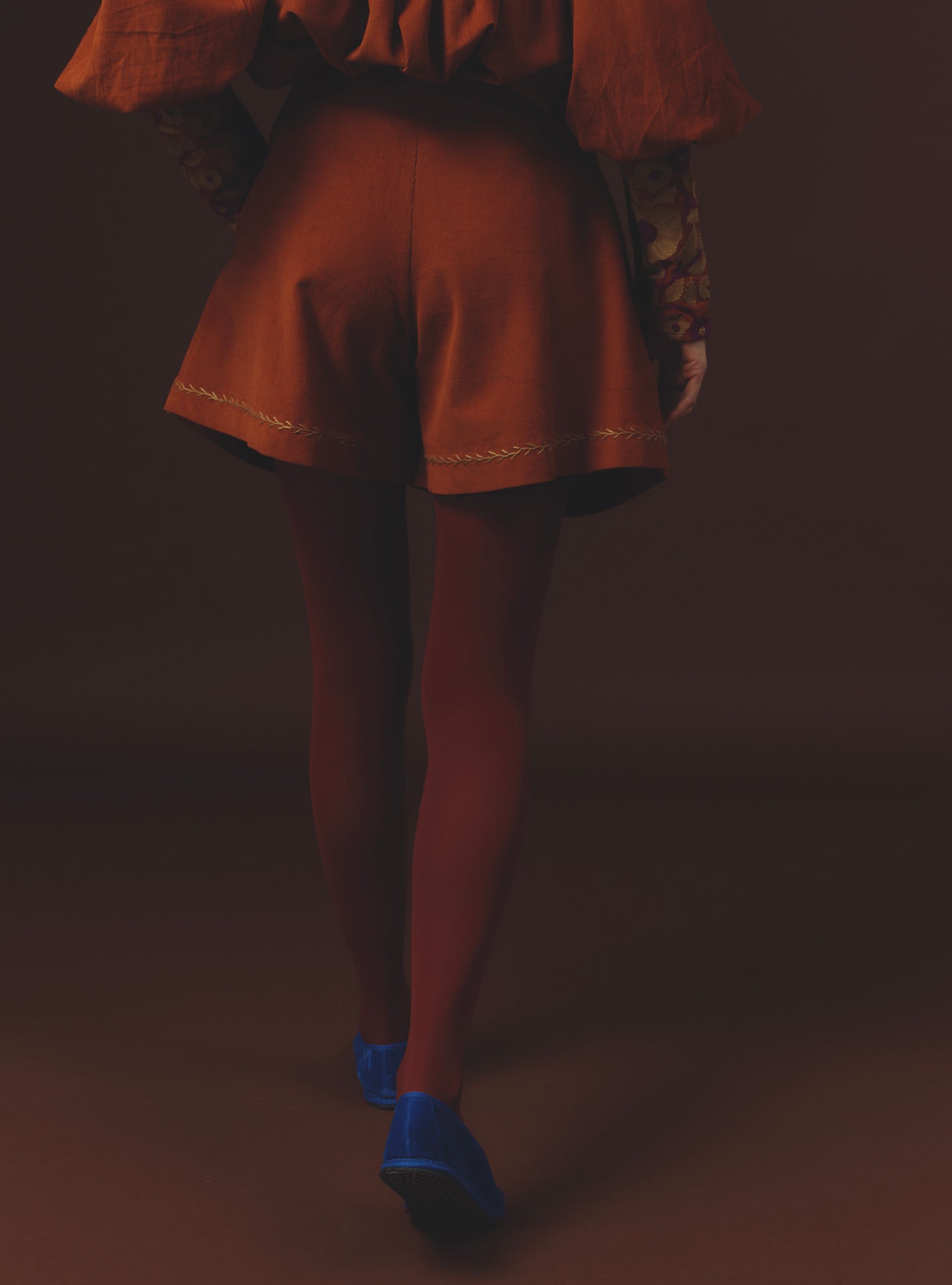 Back view Kenya Burnt Orange Short by Thierry Colson