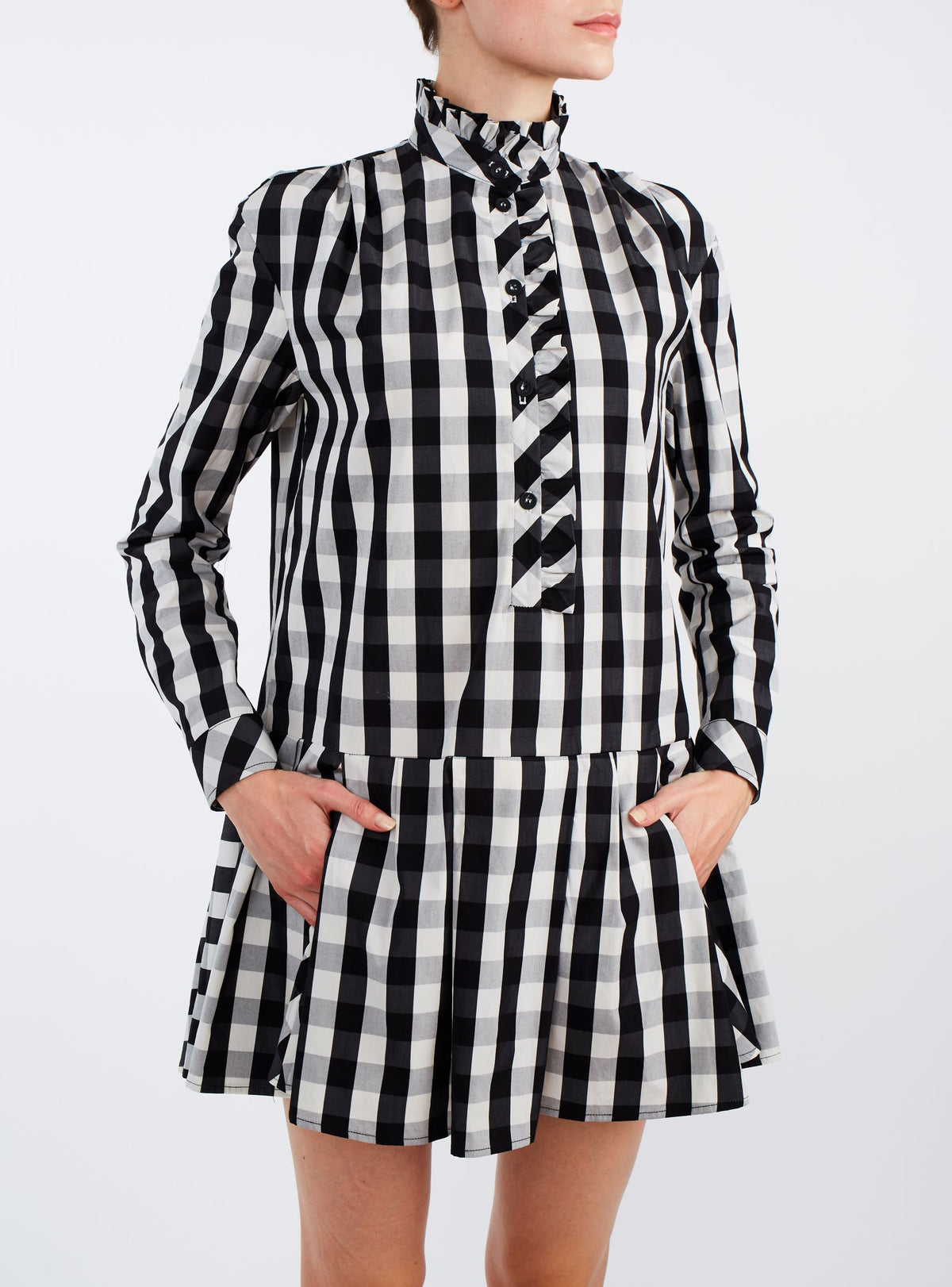Detail of Lizbeth Black & White Mini Dress - Thierry Colson