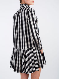 Detail back view of Lizbeth Black & White Mini Dress - Thierry Colson
