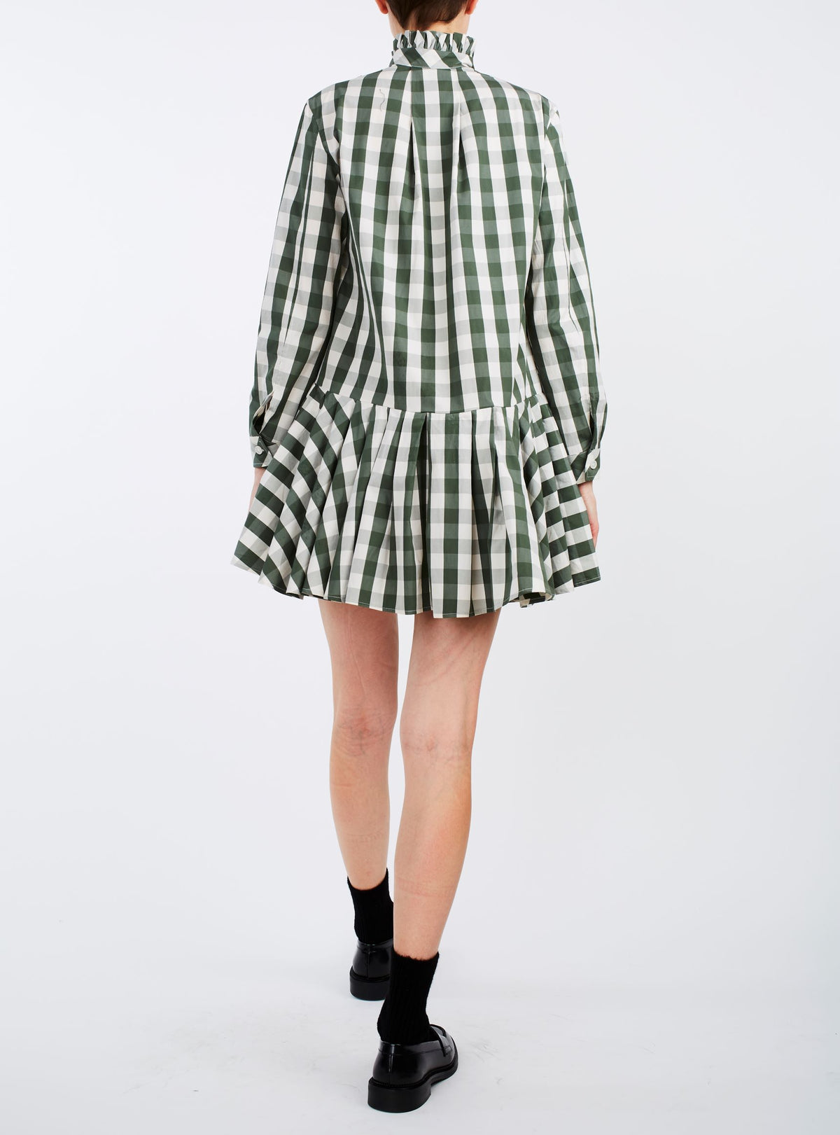 Back view of Lizbeth Green & White Mini Dress - Thierry Colson