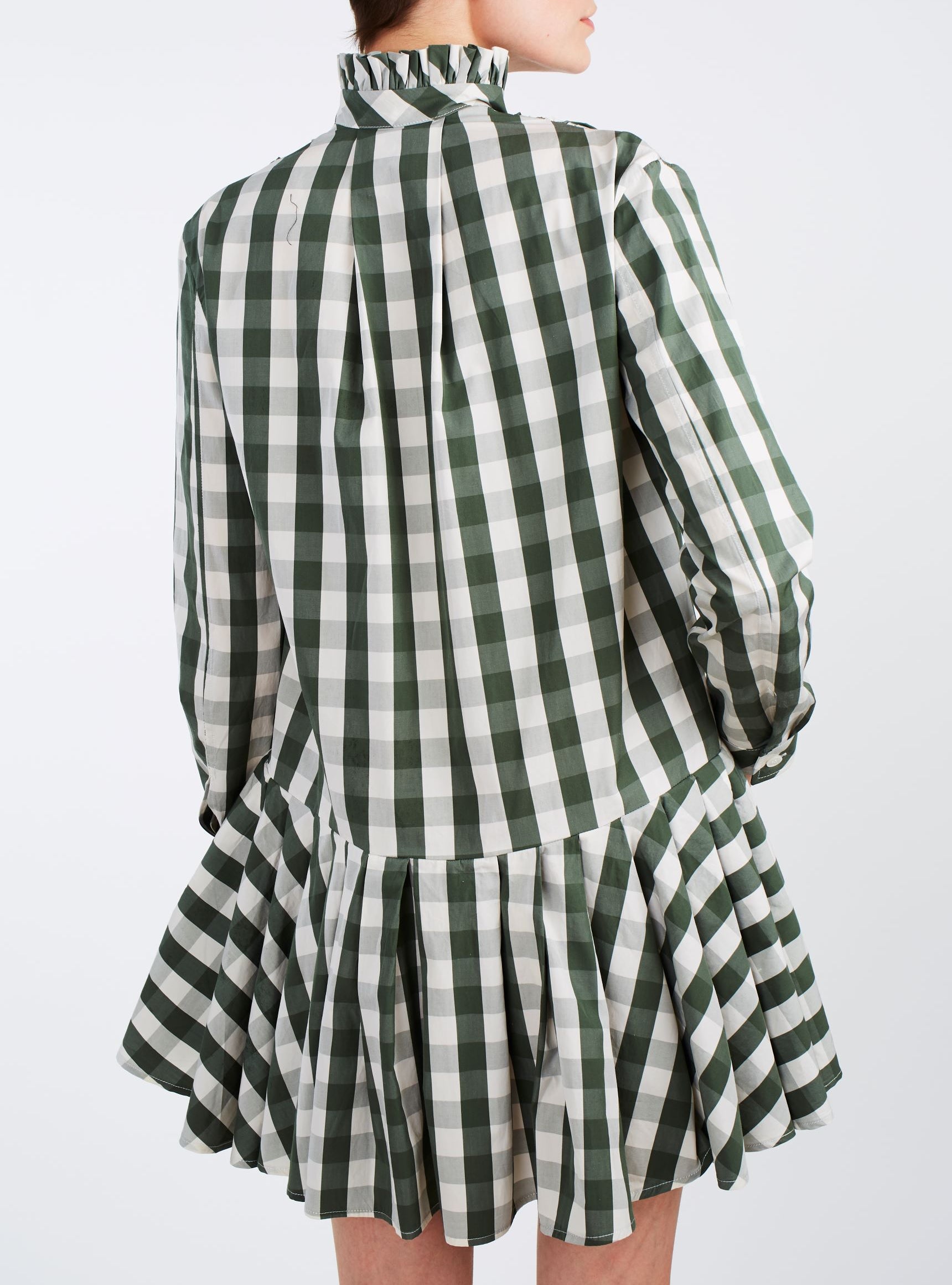 Detail back of Lizbeth Green & White Mini Dress - Thierry Colson
