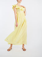 Front view of Milos Sweet Lemon Long Dress - Thierry Colson