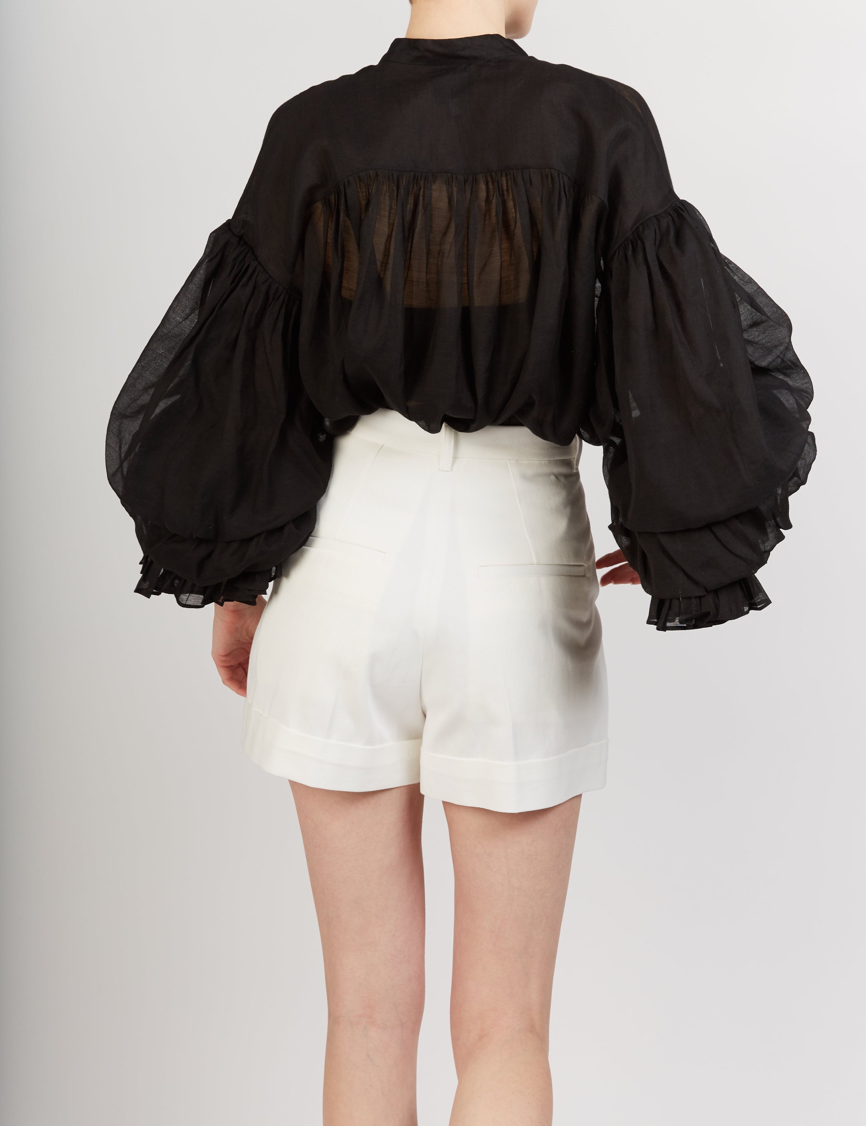 Back view of Rayne black Blouse by Thierry Colson