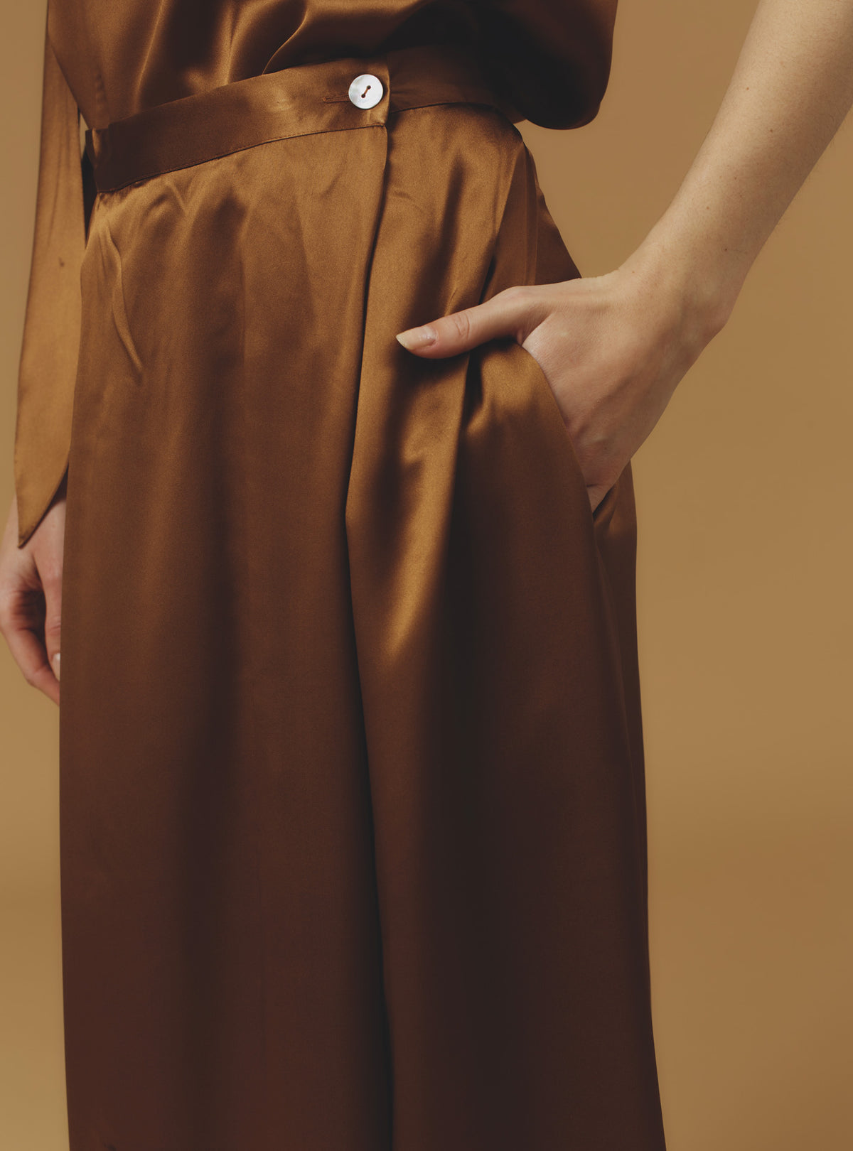 Silvana Skirt long - Silk - Copper