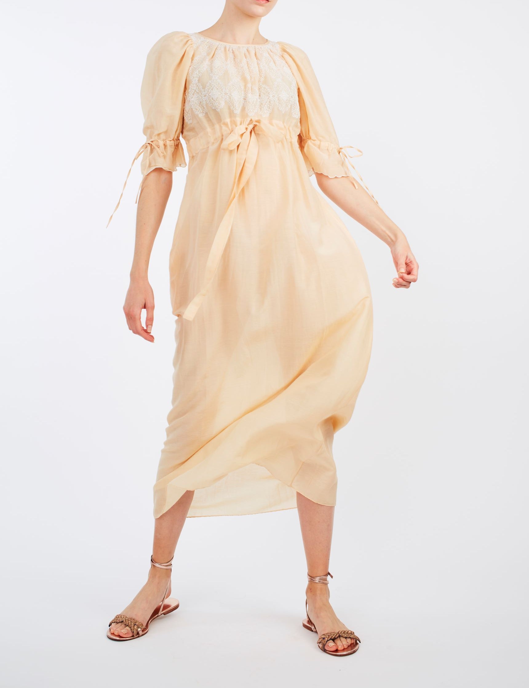 Tatiana Honey Long Dress by Thierry Colson