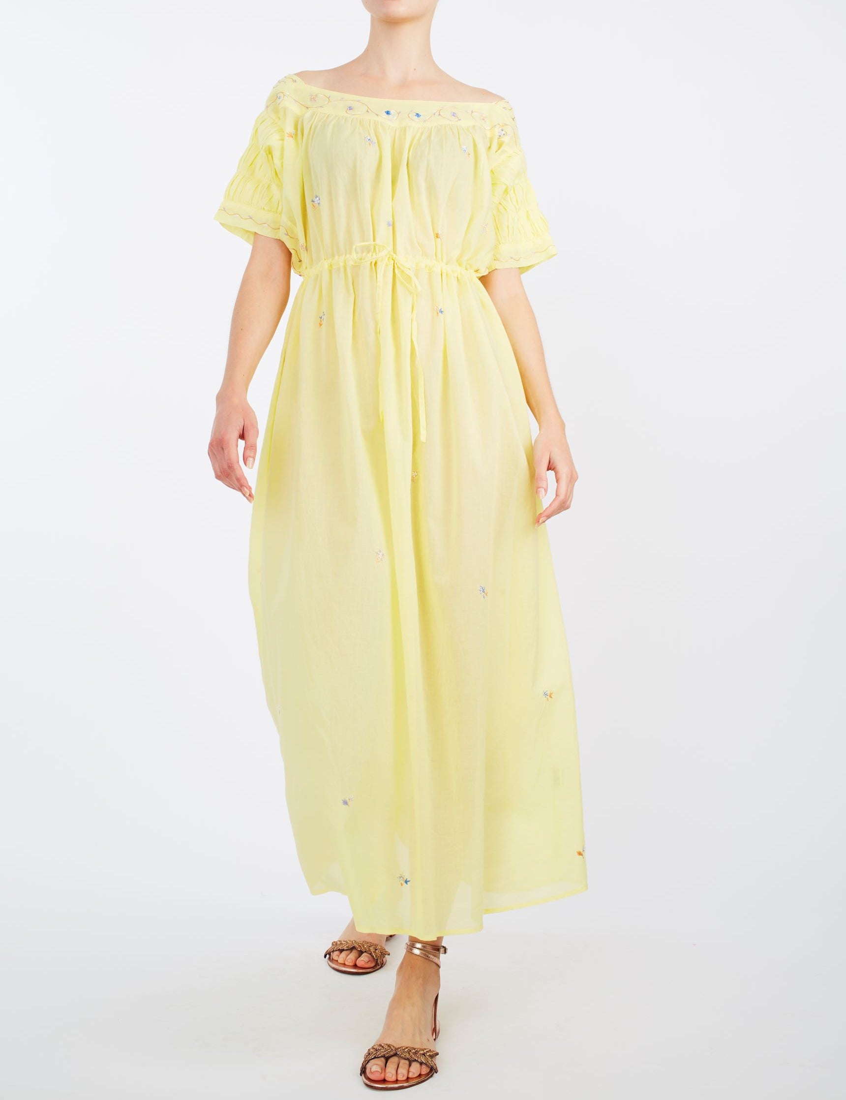 Tina Sweet Lemon Long Dress by Thierry Colson