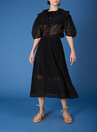 Vanina Blouse - Rose Petals - Black