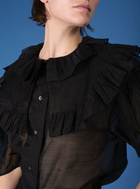 Vanina Blouse - Rose Petals - Black