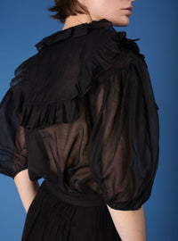 Vanina Blouse - Rose Petals - Black