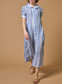 Venetia Liselund Print Green/Cobalt Dress by Thierry Colson