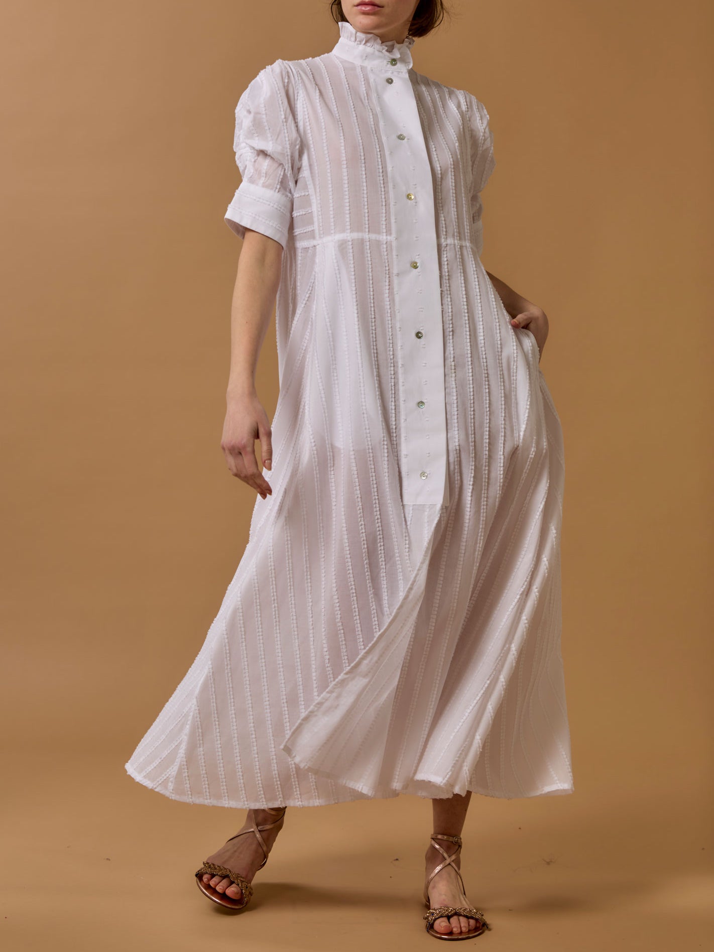 Venetia Plumetis White Dress by Thierry Colson
