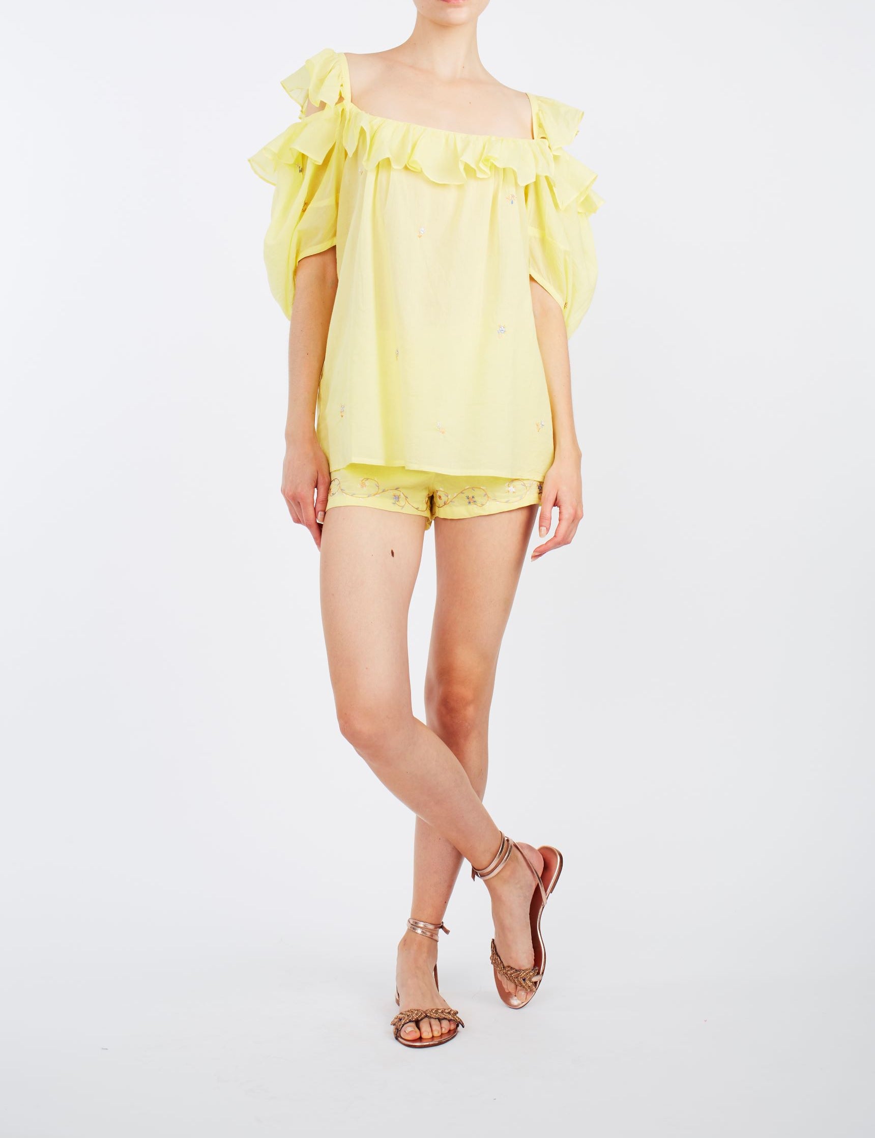 Large view of Venus Boudoir Sweet Lemon Blouse with Armand shorts by Thierry Colson
