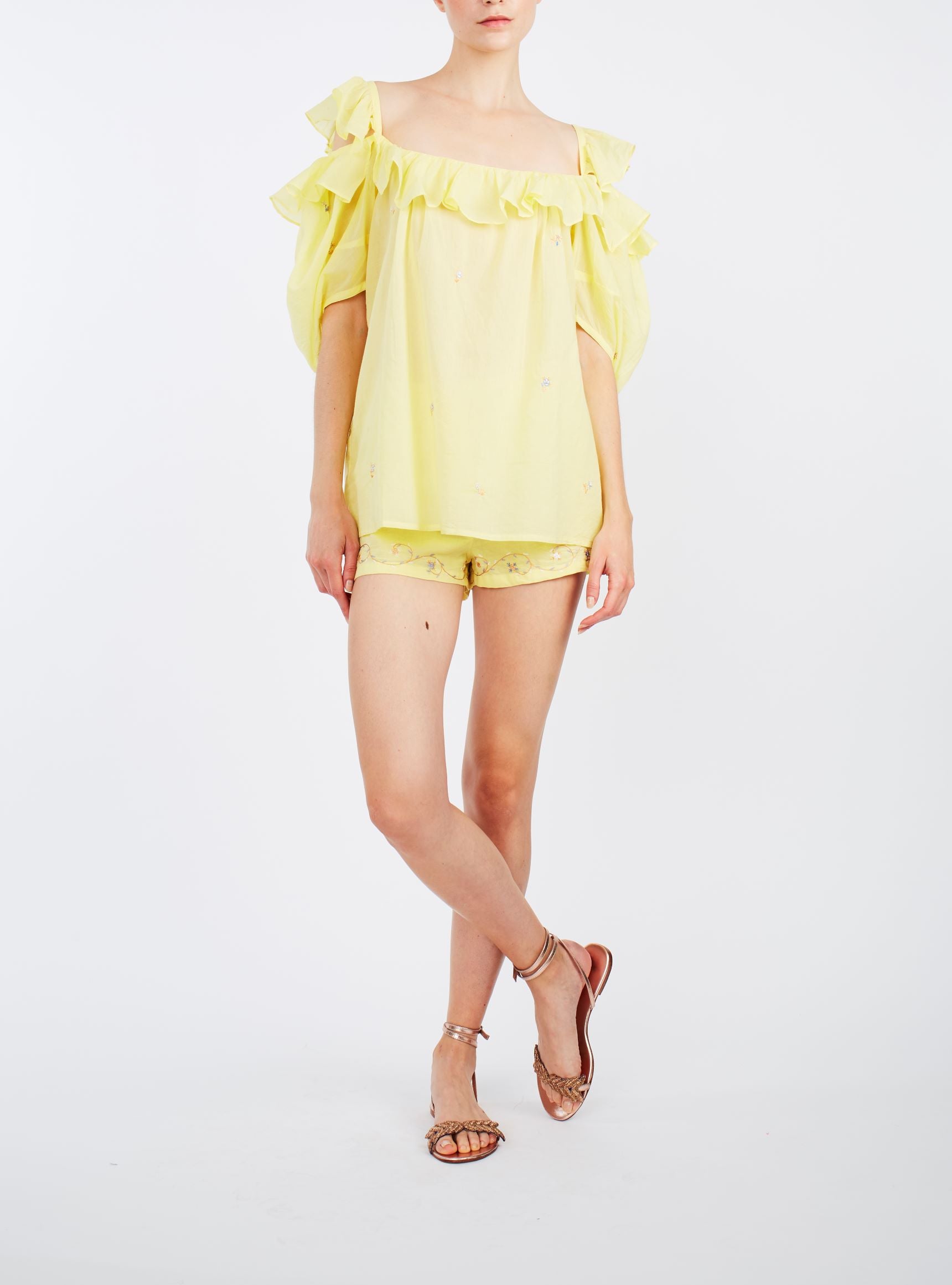 Large view of Venus Boudoir Sweet Lemon Blouse with Armand shorts by Thierry Colson