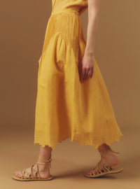 Verde Barocco Scallops Sunflower Skirt by Thierry Colson