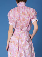 Back view of Vita Liselund Print Cyclamen / Mustard Blouse by Thierry Colson