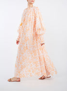 Side view of Vladia Chintz Apricot Dress by Thierry Colson