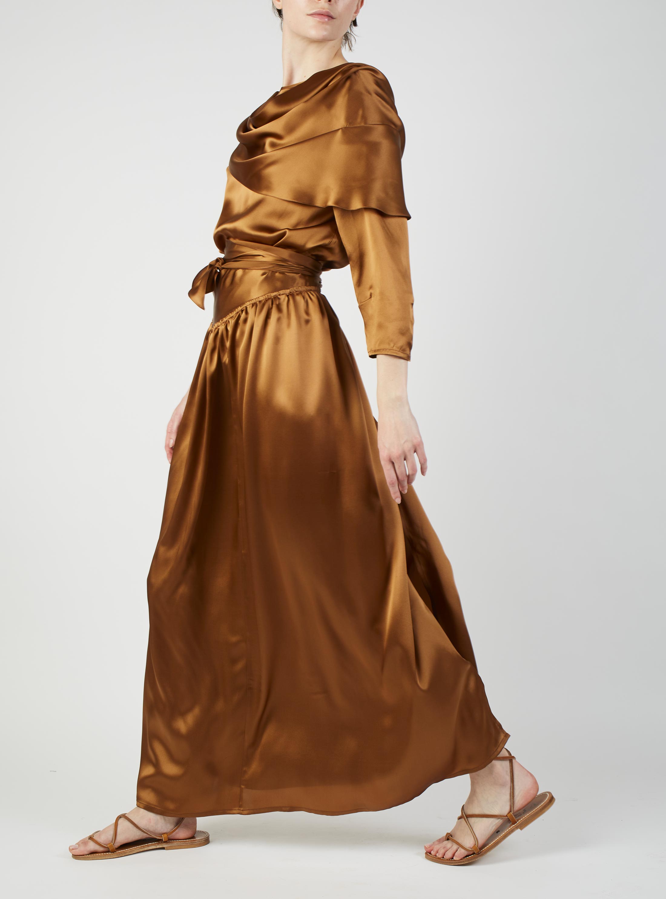 Silk skirt long on sale