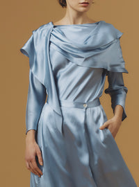 Whitney top - Silk - Silver blue