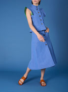 Large view of Yael  Gentle The Gardener Bluet lining Grass Jacket with the Yardley skirt  by Thierry Coslon