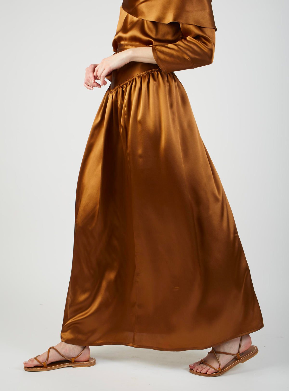 Ylang Skirt long - Silk - Copper