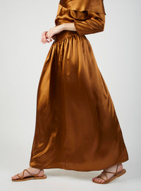Ylang Skirt long - Silk - Copper